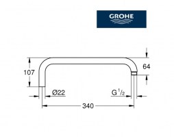 MEDIDAS BRAZO DUCHA GROHE